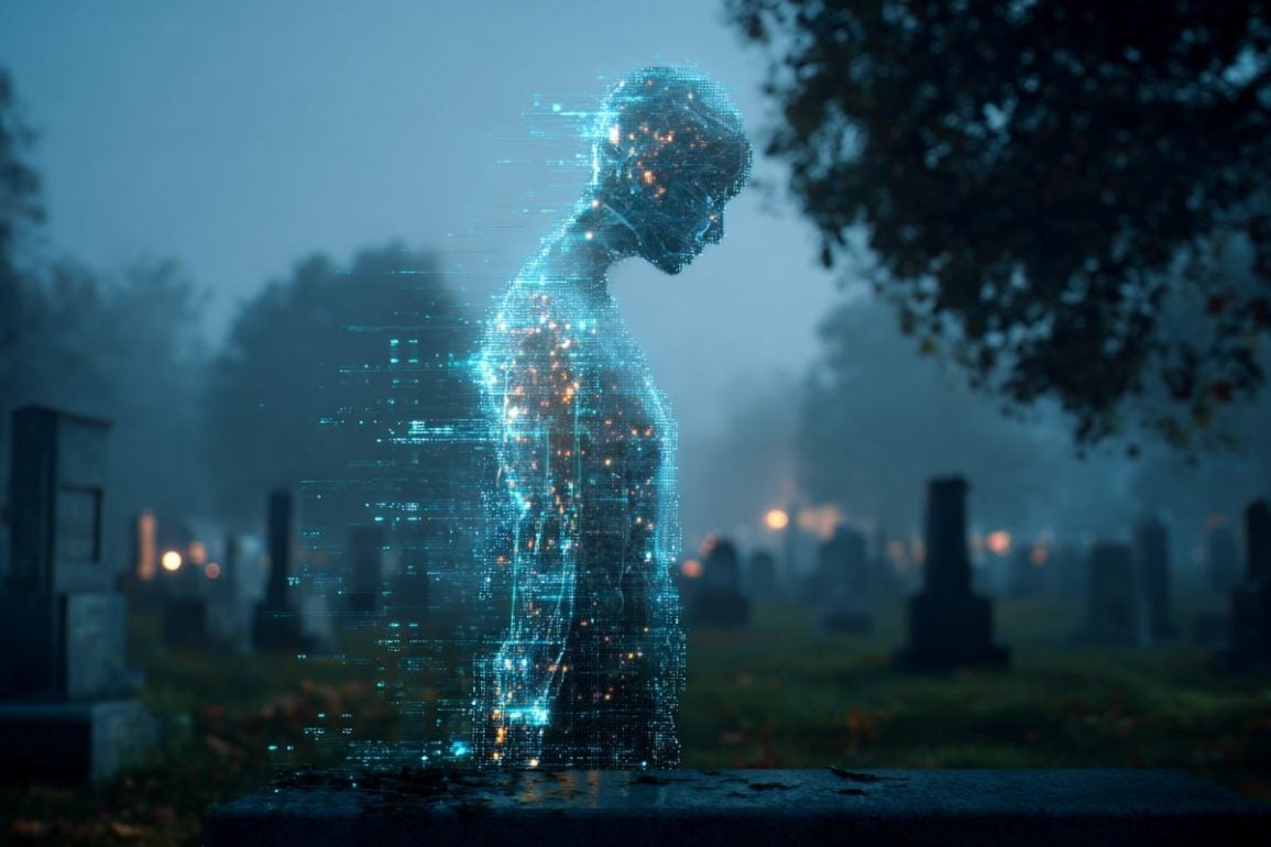 This shows a digital "ghost" coming out of a dark path.