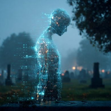 This shows a digital "ghost" coming out of a dark path.