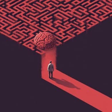 This shows a brain in a maze.