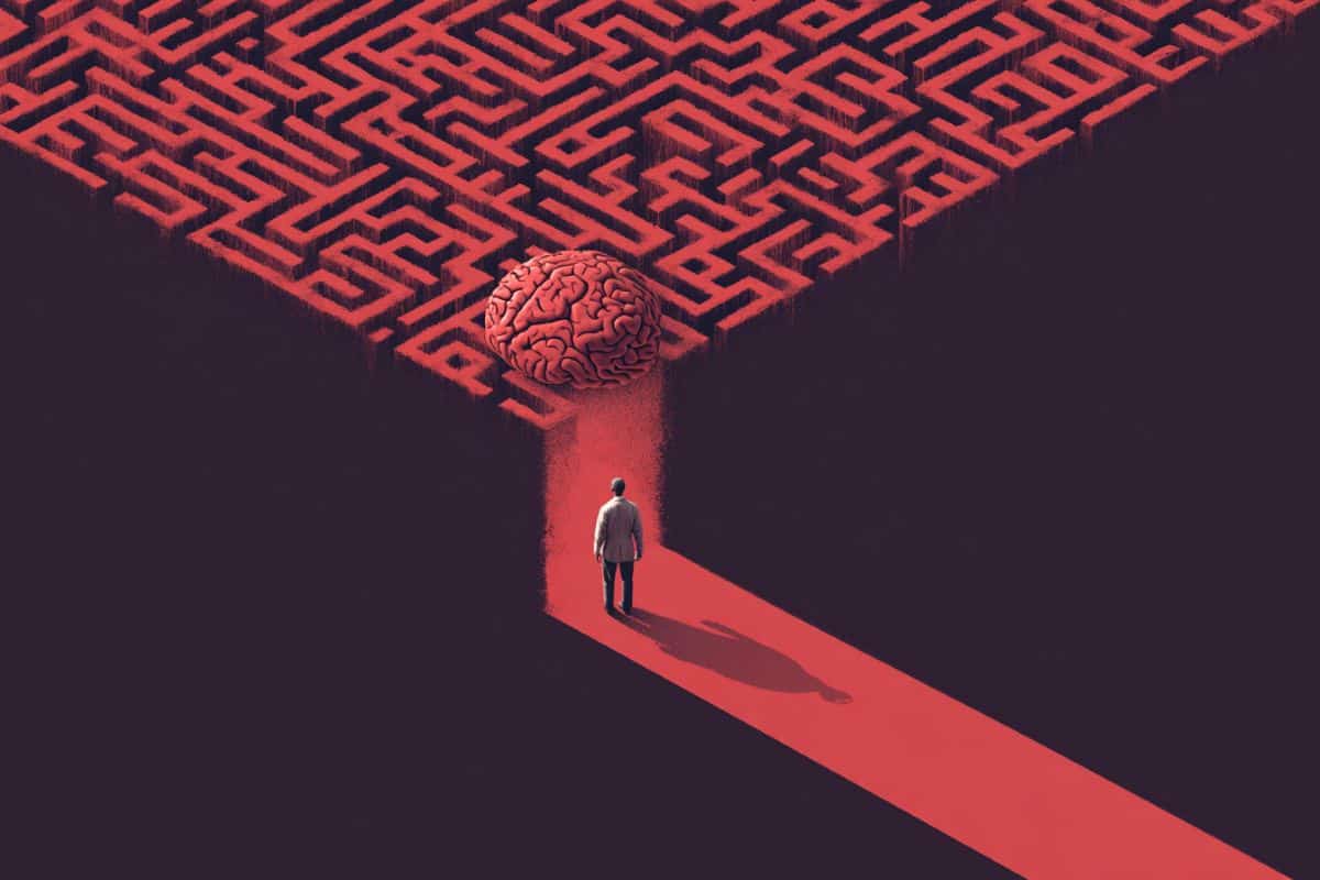 This shows a brain in a maze.