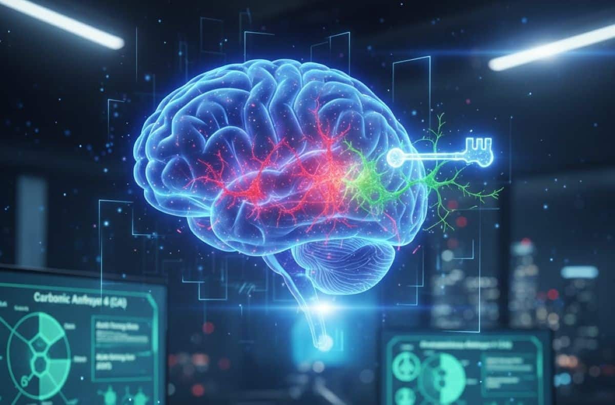 This shows a brain with the nucleus accumbens highlighted, showing where the drug activates to prevent opioid relapse behaviors.
