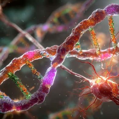 This shows DNA and glial cells.