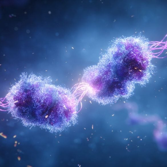 This is an AI rendering of two ribosomes.