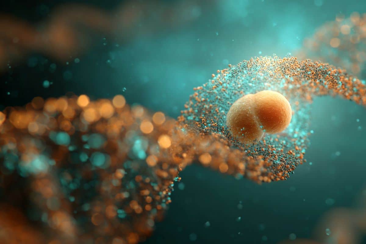 This shows DNA and a fetus.