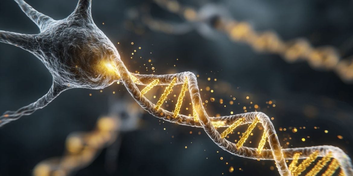 This shows DNA coming out of a neuron, representing this article states the link between neuroscience and genetics in memory research.