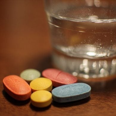 This shows pills and water.