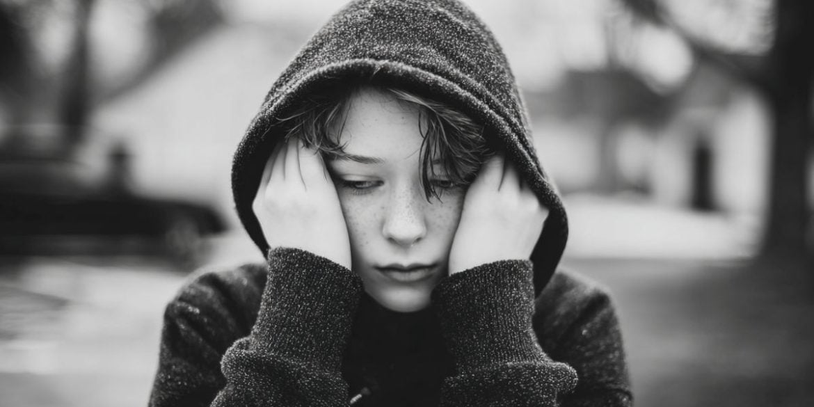 This shows a depressed teen.