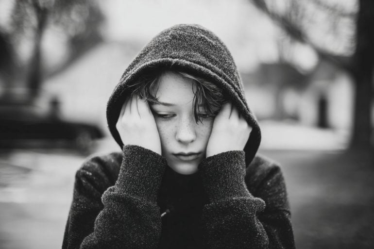 This shows a depressed teen.