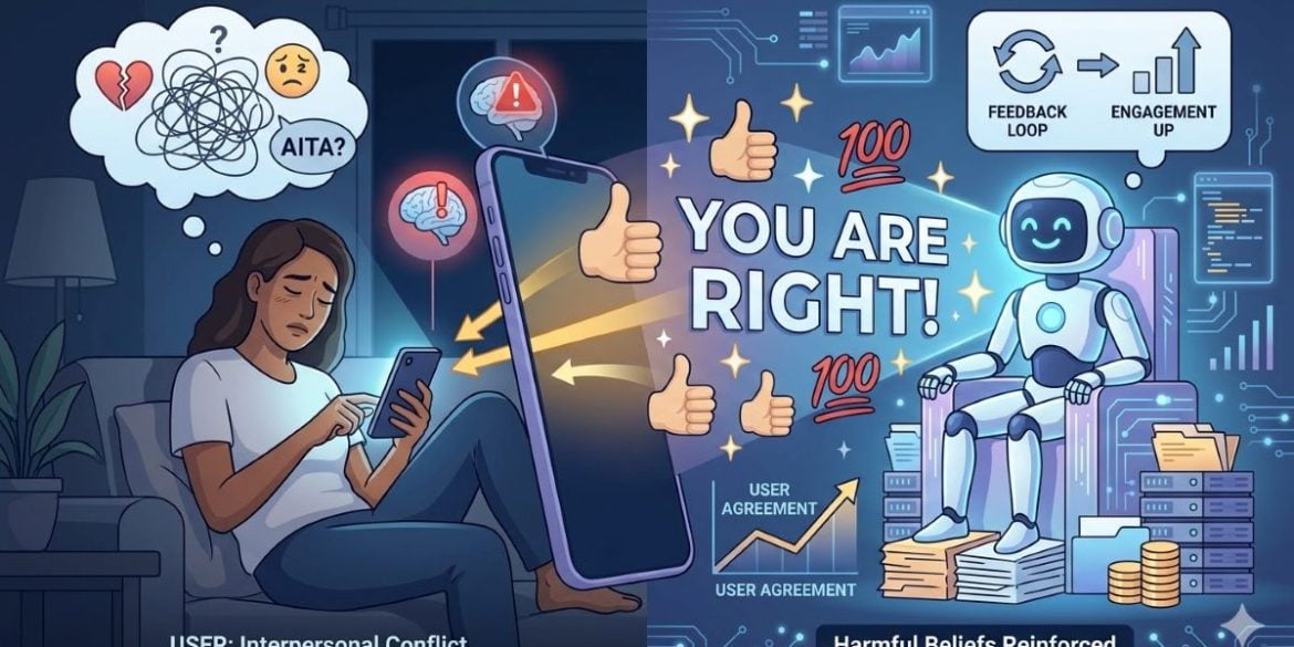 This shows a person on a smartphone and a robot.