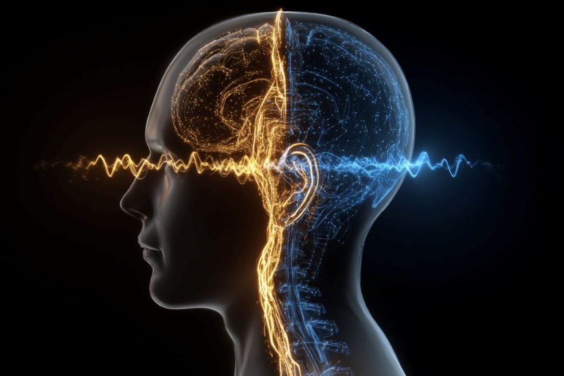 This shows a head, a brain and soundwave.