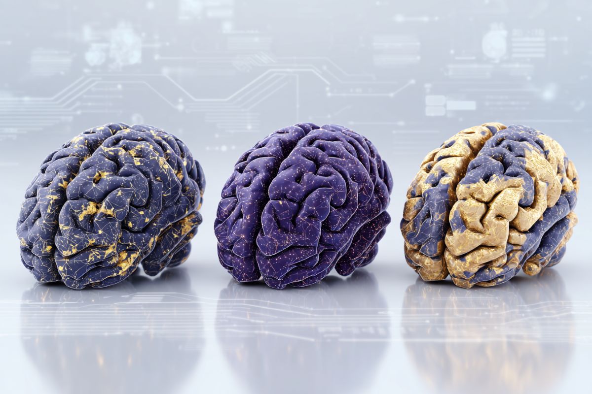 This shows three brains.