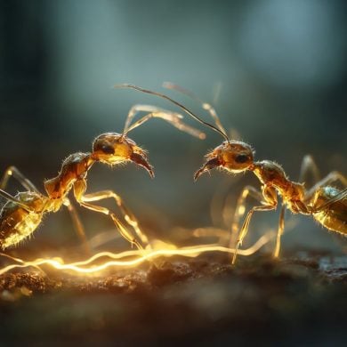 This shows two ants.