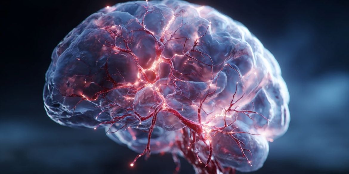 This shows a brain and its cardiovascular network.