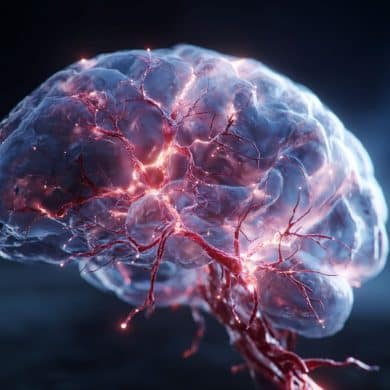 This shows a brain and its cardiovascular network.