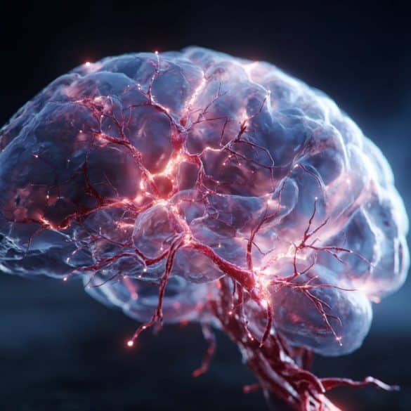 This shows a brain and its cardiovascular network.