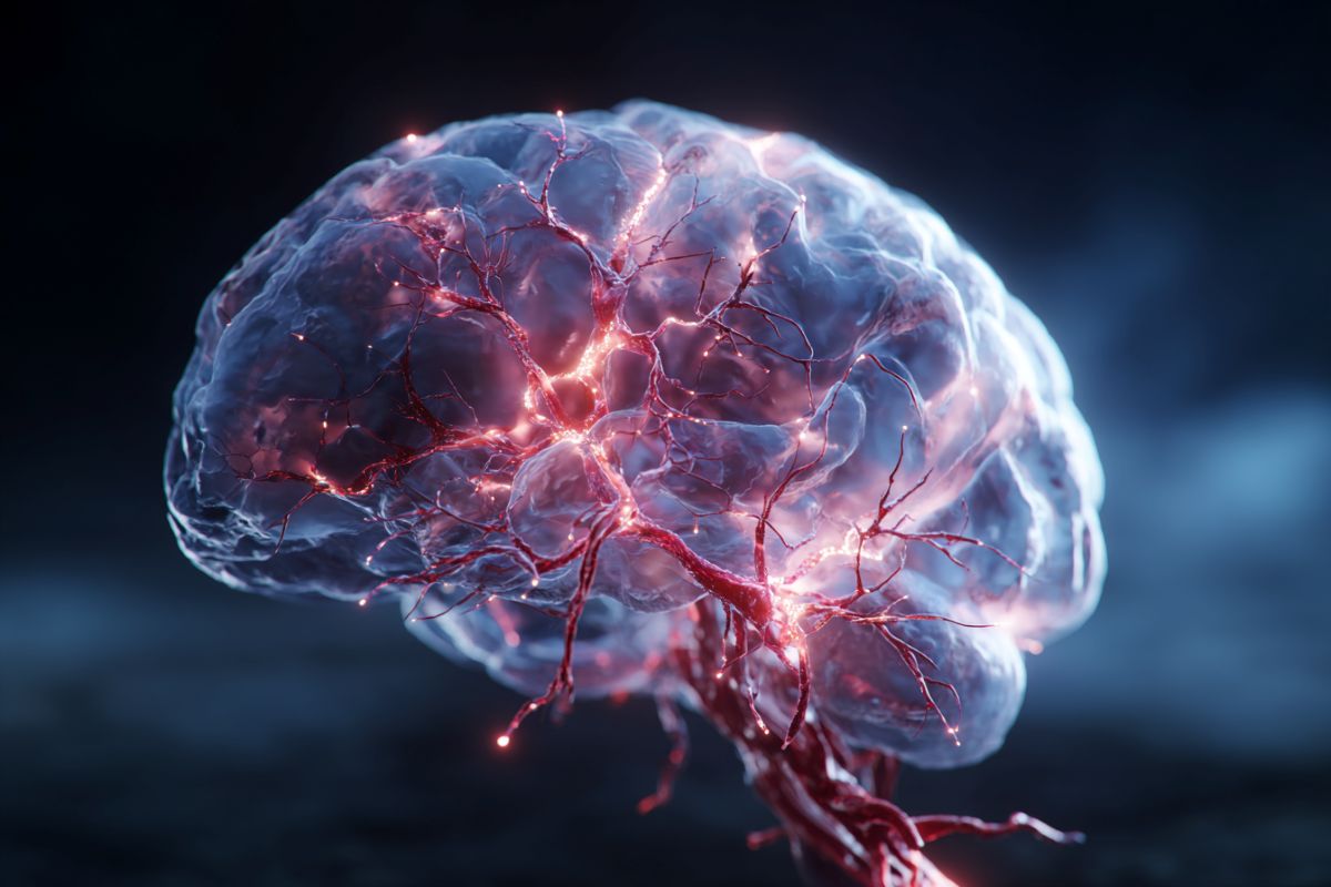 This shows a brain and its cardiovascular network.