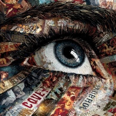 This shows an eye and movie reels.