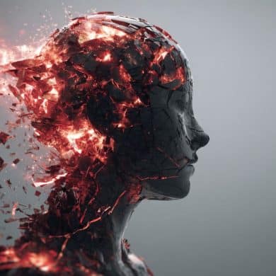 This shows a head on fire.