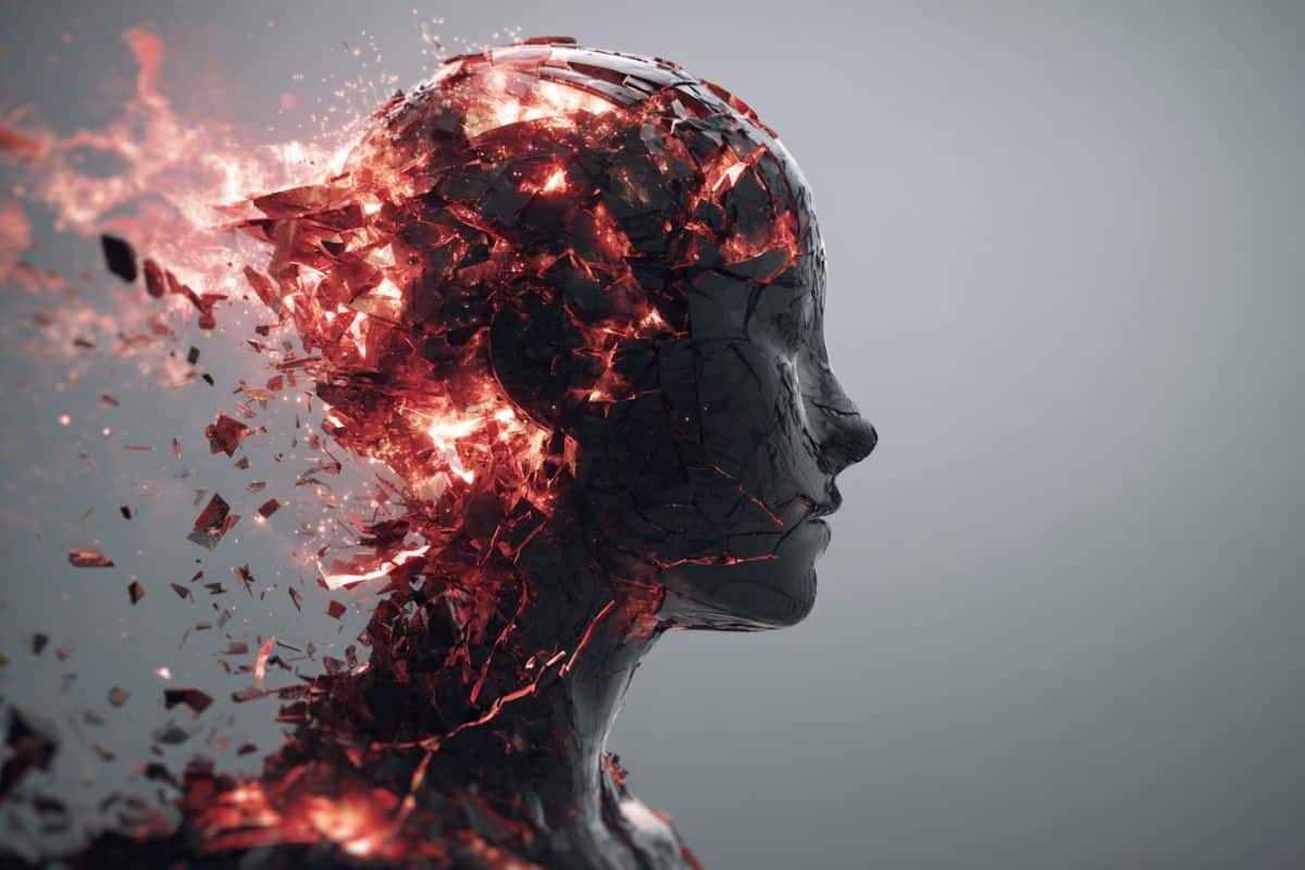 This shows a head on fire.