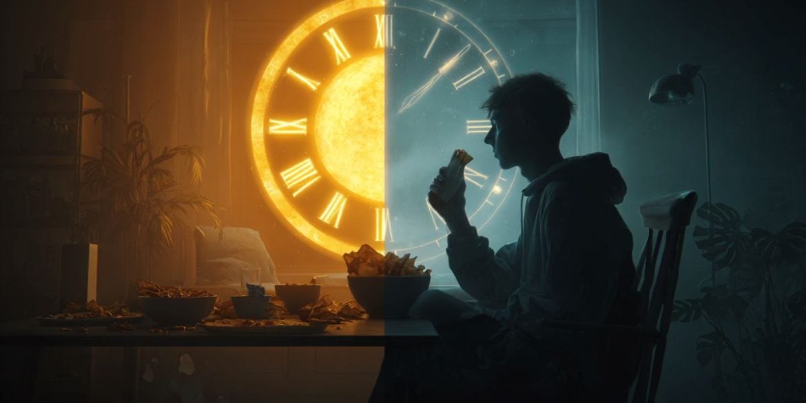 This shows a teen eating junk food.