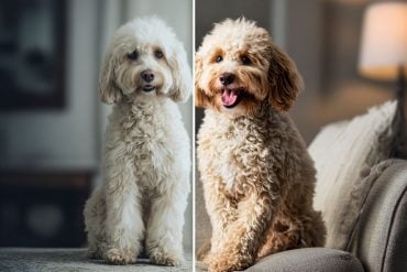 This shows two dogs.