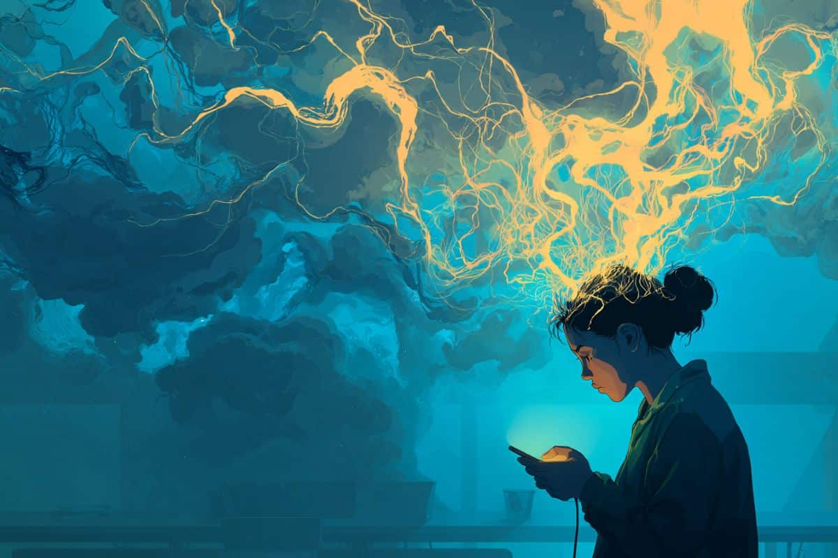 This shows a teen on a phone.