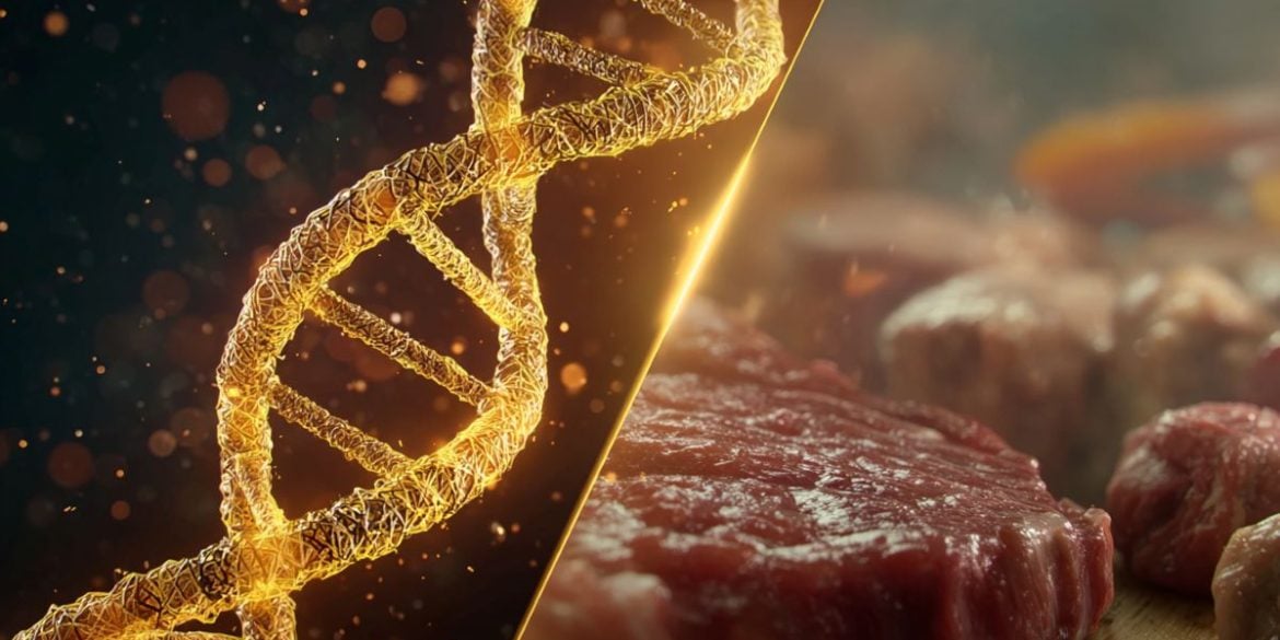 This shows DNA and a steak.
