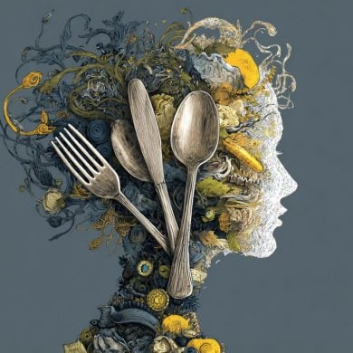 This shows a head and food.