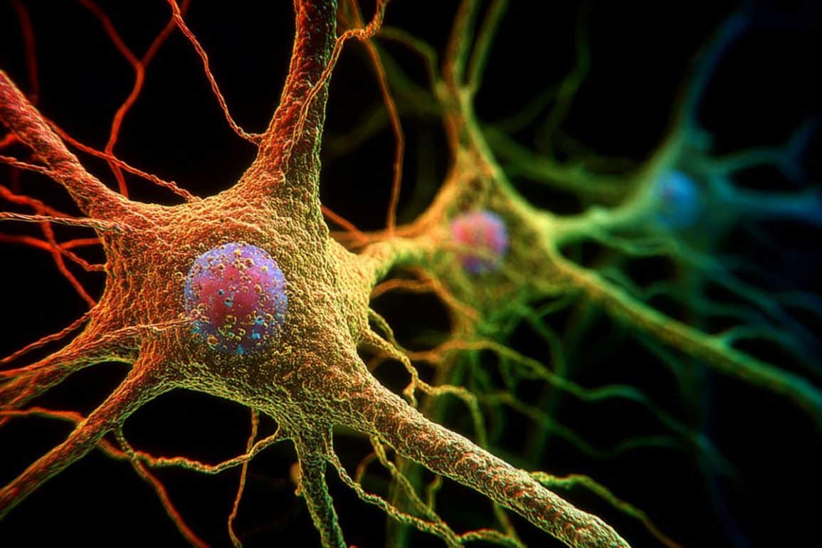 This shows a neuron.