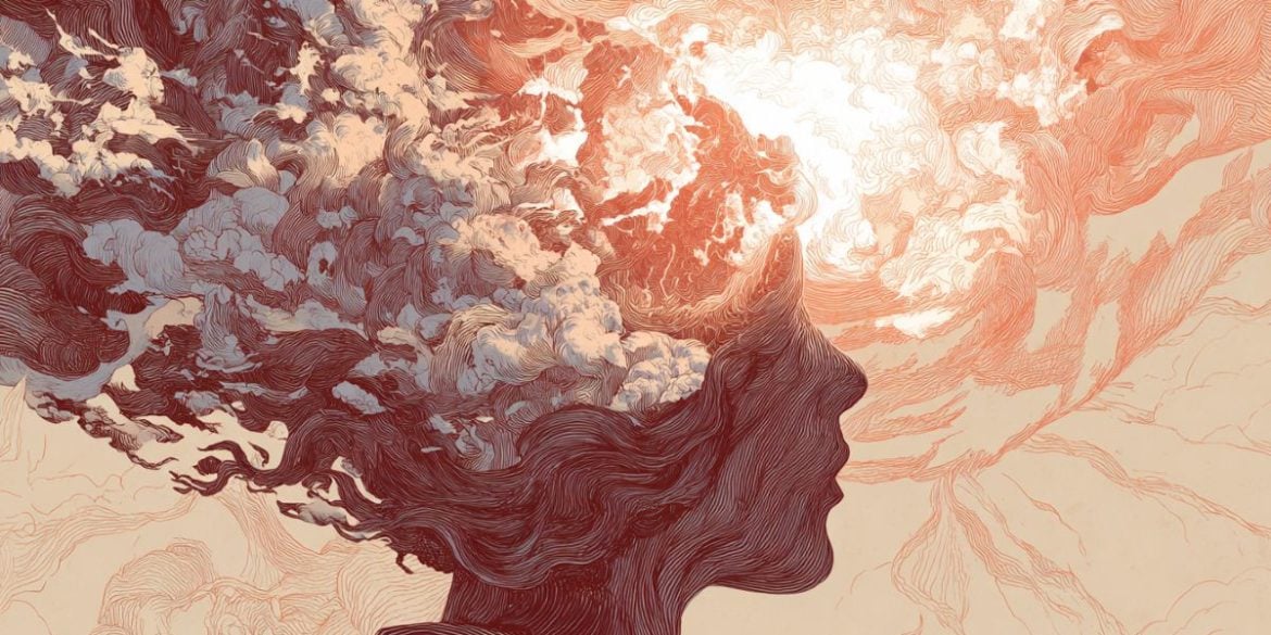 This shows a person's head with a fog around it.