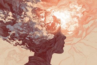 This shows a person's head with a fog around it.