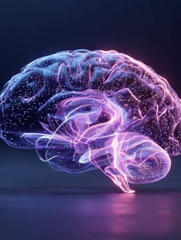 This shows a glowing brain.