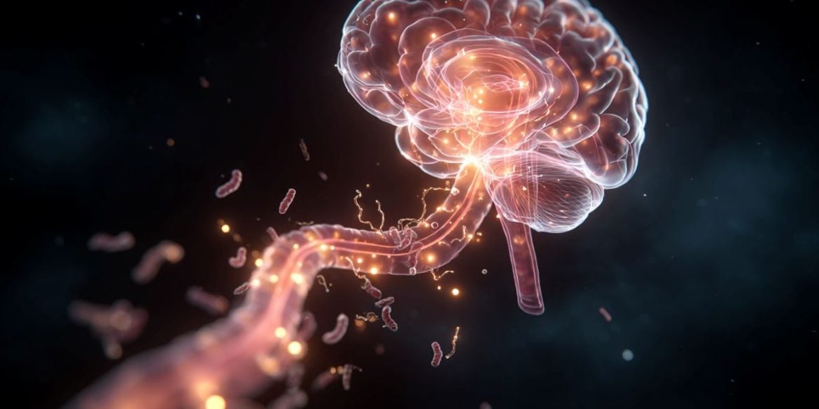 This shows a brain and the gut.