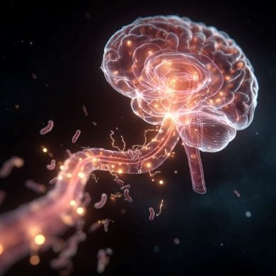 This shows a brain and the gut.