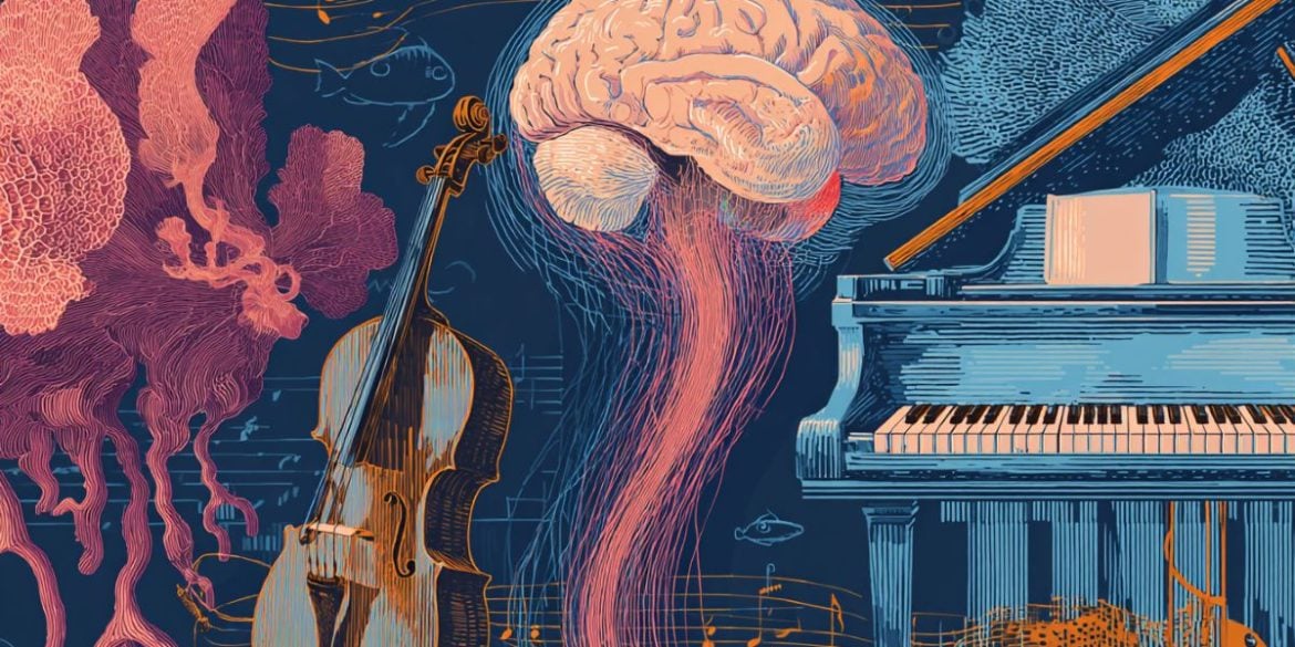 This shows a brain and a piano.