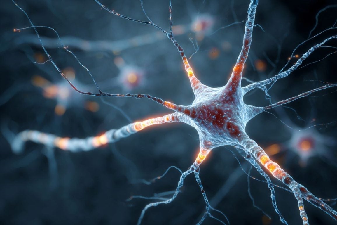 This shows a neuron.