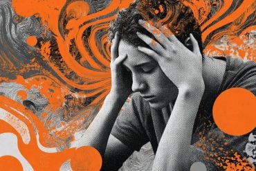 This shows a person holding their head in pain.