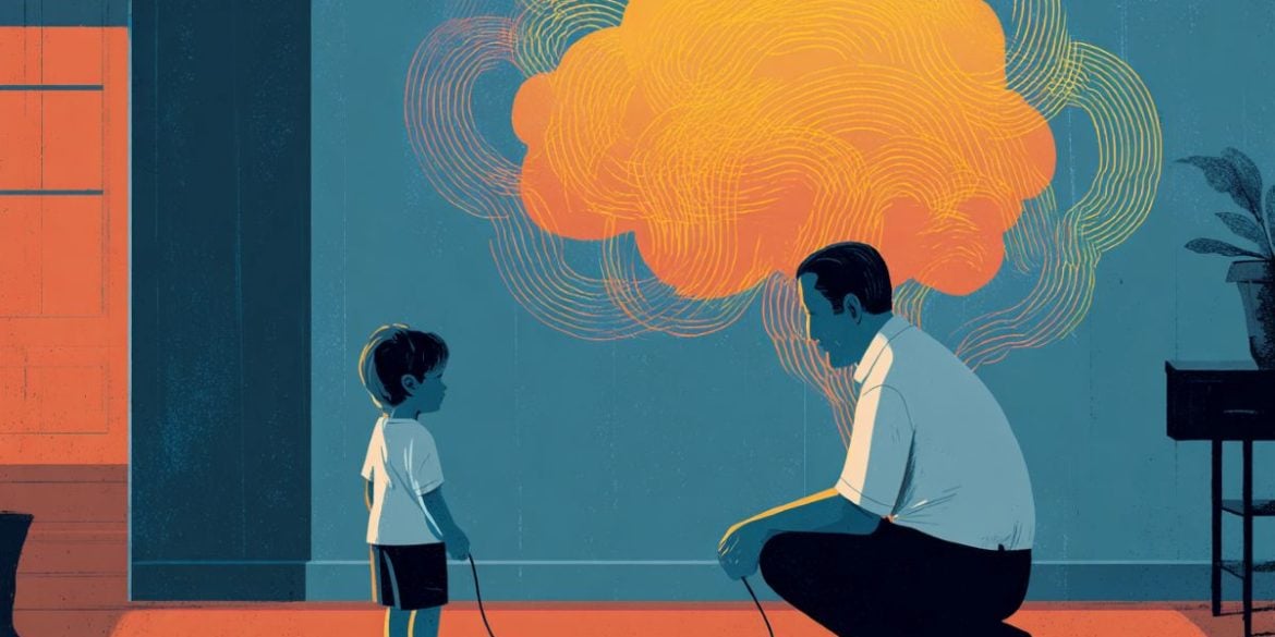 This shows a dad, a son, and a brain.