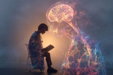 This shows a doctor and the outline of a person.