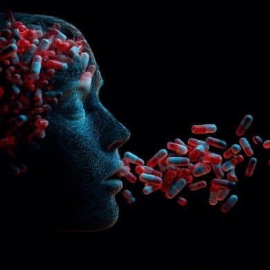 This shows a head and pills.