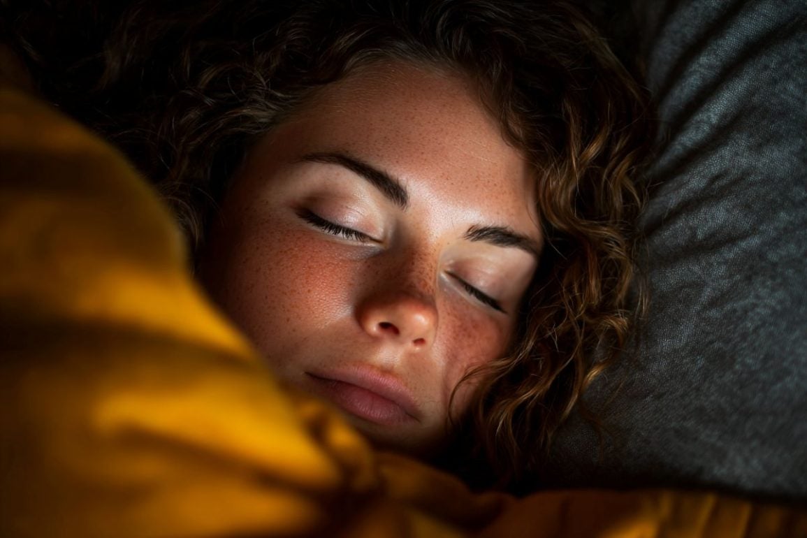 This shows a woman sleeping.