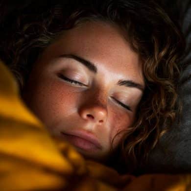 This shows a woman sleeping.