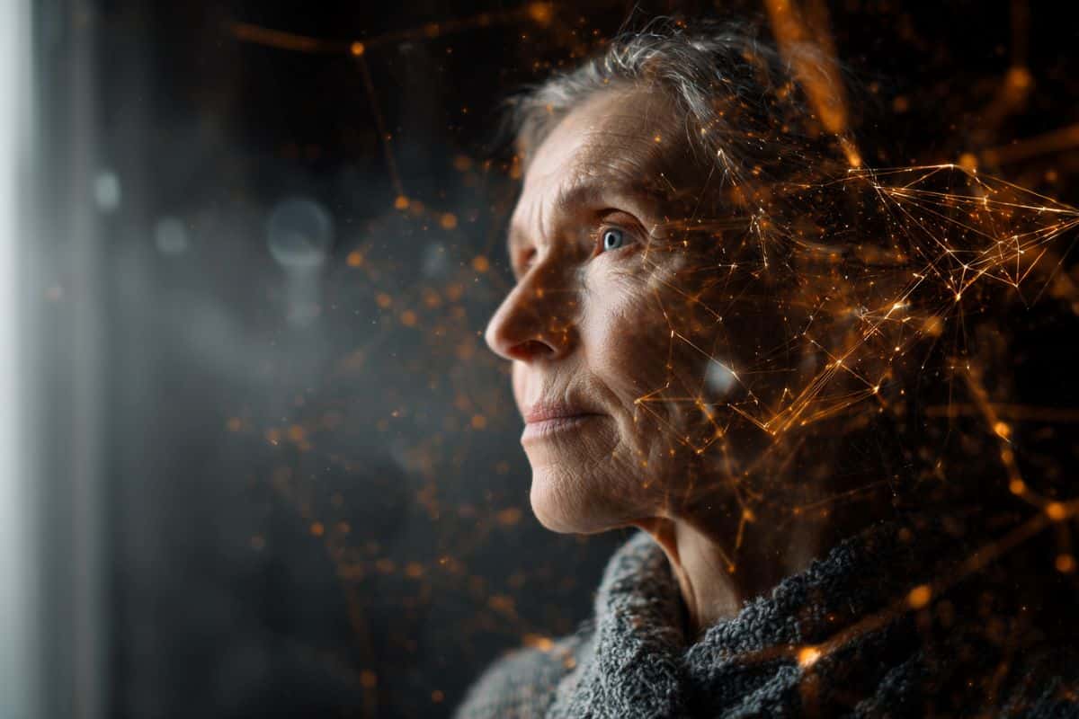 This shows an older woman.