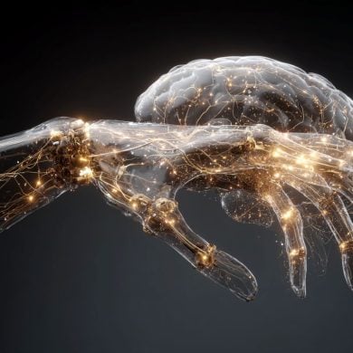 This shows a hand and a brain.