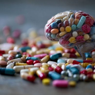 This shows a brain and pills.