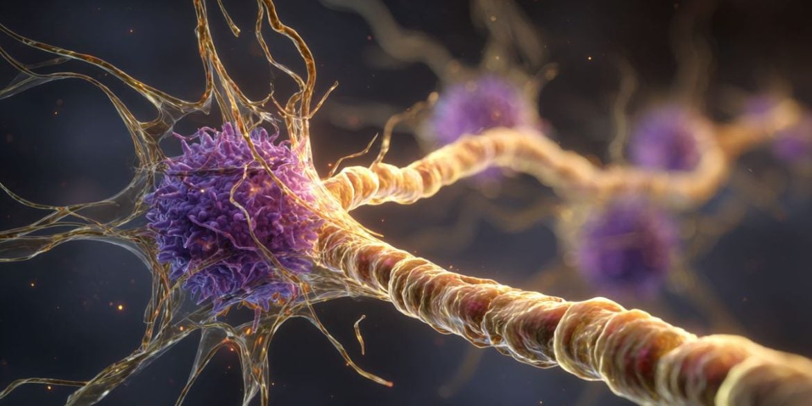 This shows a neuron.