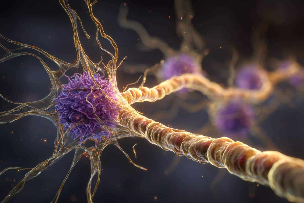 This shows a neuron.