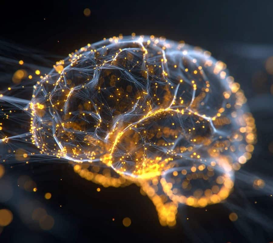 This shows a glowing brain.