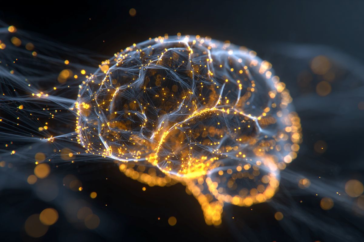 This shows a glowing brain.