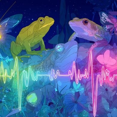 This shows frogs and insects.